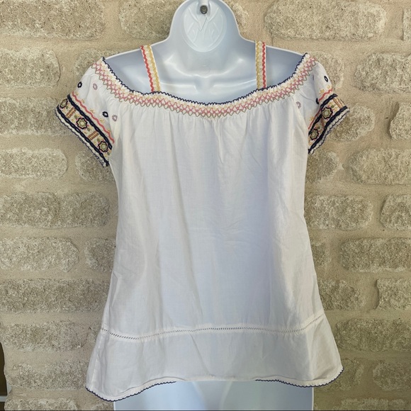 Miss Me embroidered white off shoulder top M - Picture 6 of 6